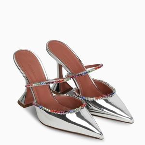 Amina Muaddi Glida Mirror Mules